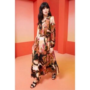 Khloe Abstact Tie Neck Maxi Dress